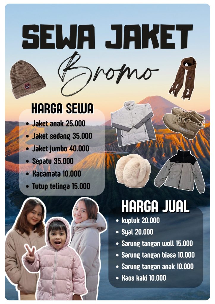 Daftar menu sewa jaket